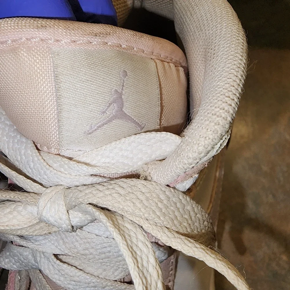 Girls Air Jordan 1 Mid Light Pink/ Purple Wash Size 13.5